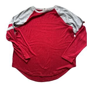 SO Sweater Womens 2XL XXL Colorful Red Striped Colorblock Long Sleeve SOFT